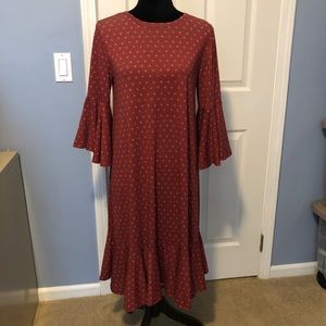 LulaRoe Maurine Dress Maroon Medium